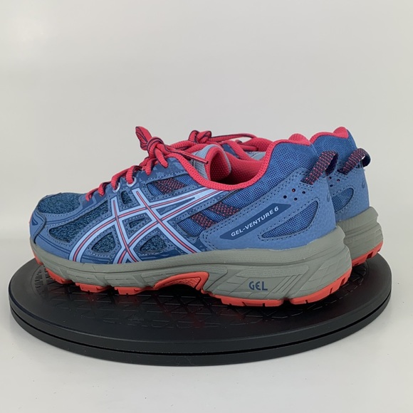 Asics Gel-Venture 6 Gray/Pink Trail Running Shoes 1014A077 Women's Size 7.5 (6Y) - Picture 7 of 11